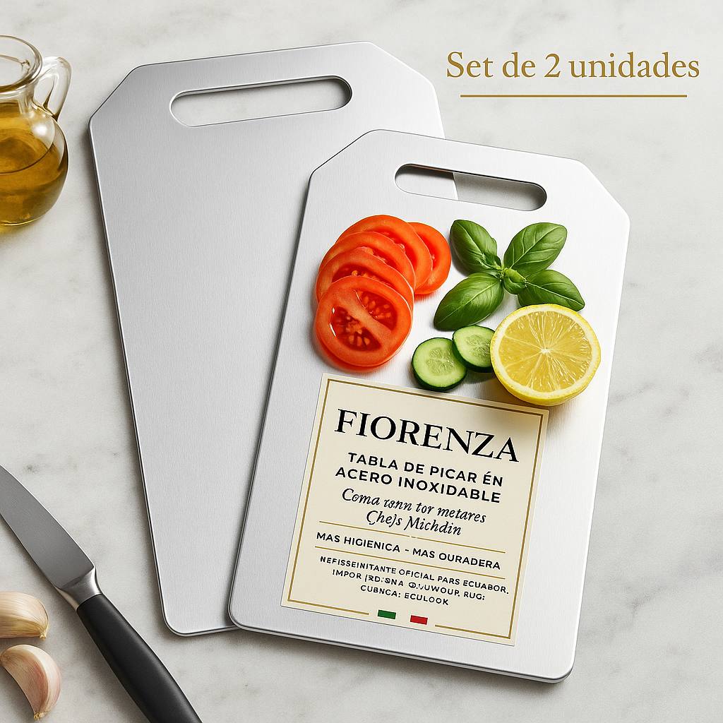 ✨🏡Set de 2 Tablas Premium de Acero Inoxidable  – Cocina más sana, moderna y profesional 👌