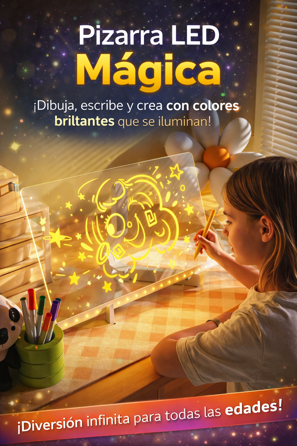 💡📝 PIZARRA LED MÁGICA — 🎨 Creatividad, aprendizaje y diversión en uno