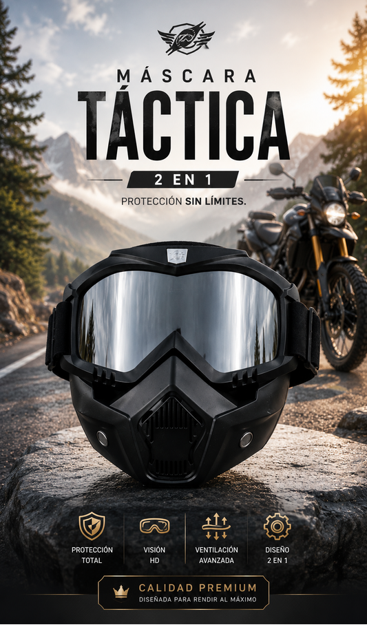 🦅 Máscara Táctica Multifuncional Elite  – Visión HD, protección facial y confort superior para cualquier desafío 🛡️🔥